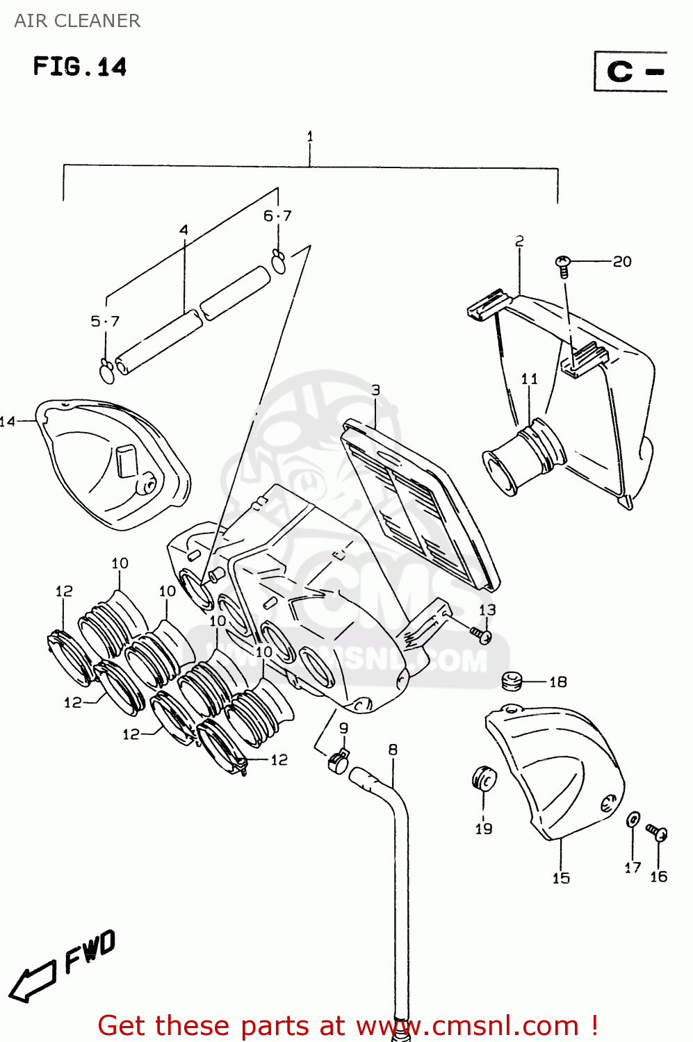 AIR CLEANER GSF600SU 1998 (W) GERMANY (E22)
