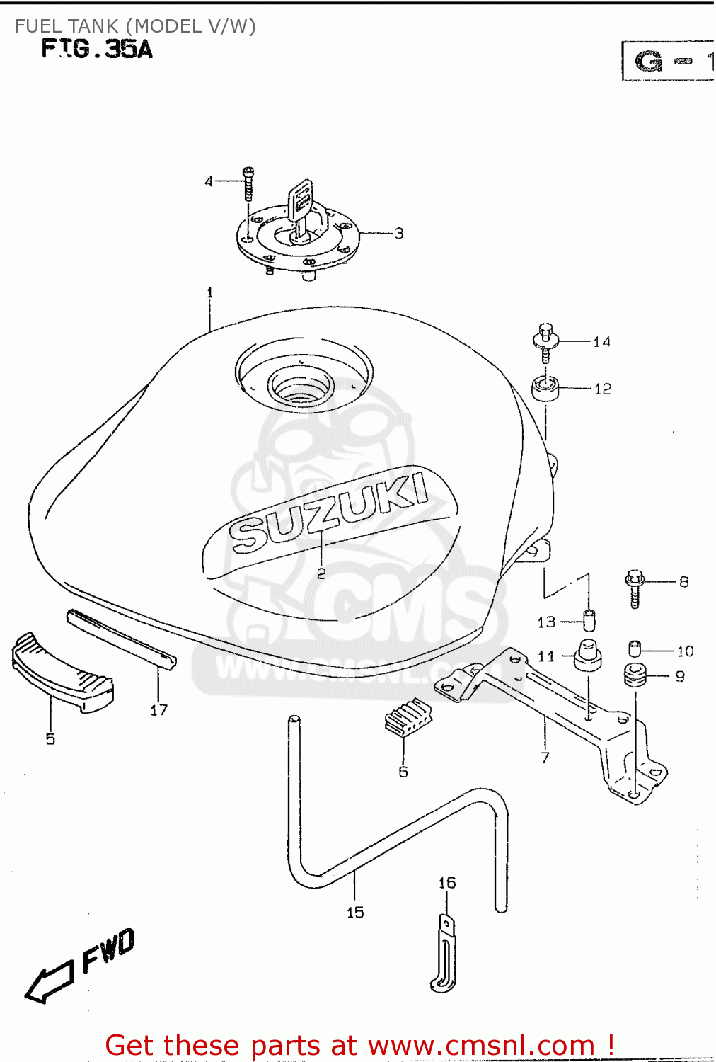 FUEL TANK (MODEL V/W) GSF600SU 1999 (X) GERMANY (E22)