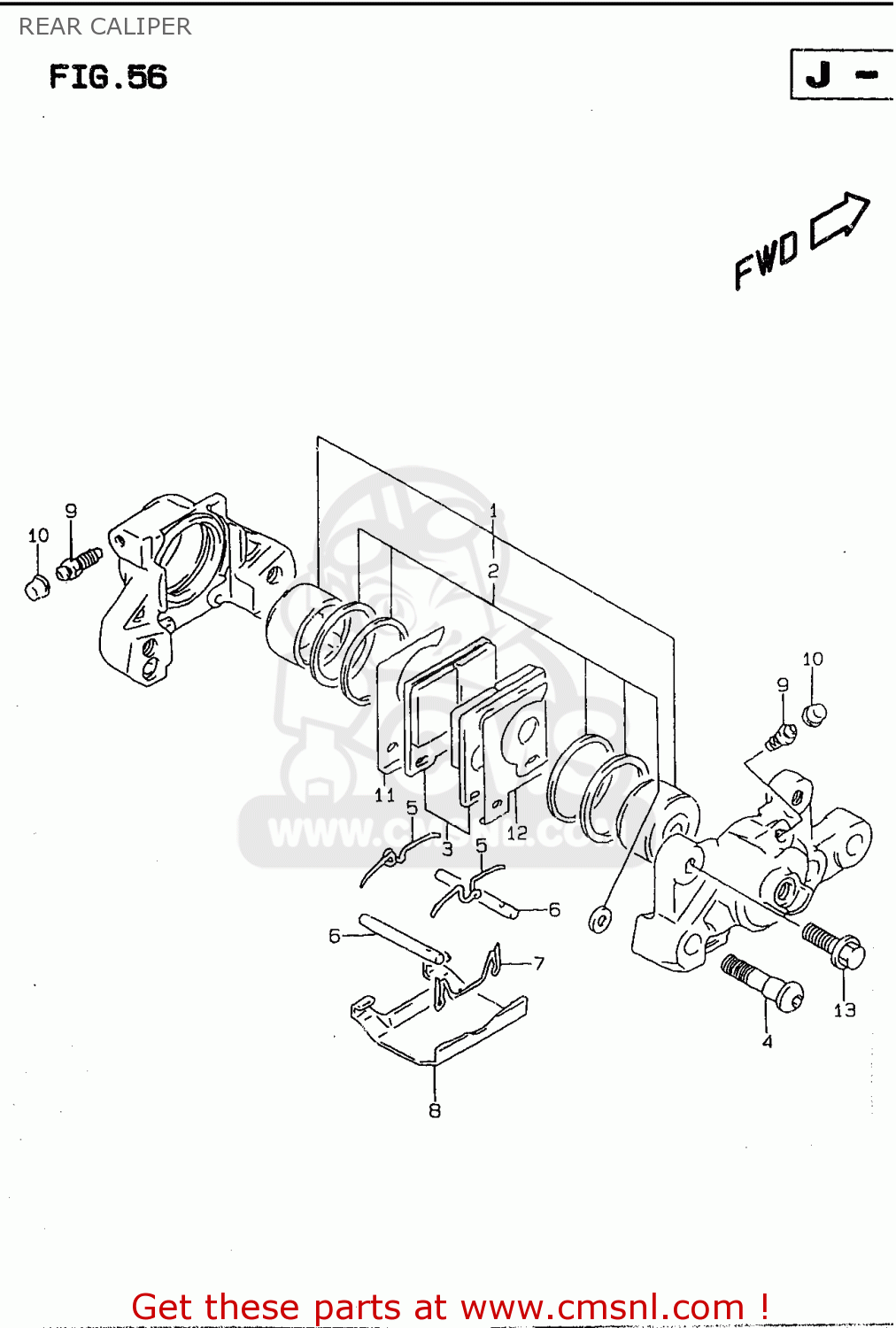 REAR CALIPER GSF600SU 1999 (X) GERMANY (E22)