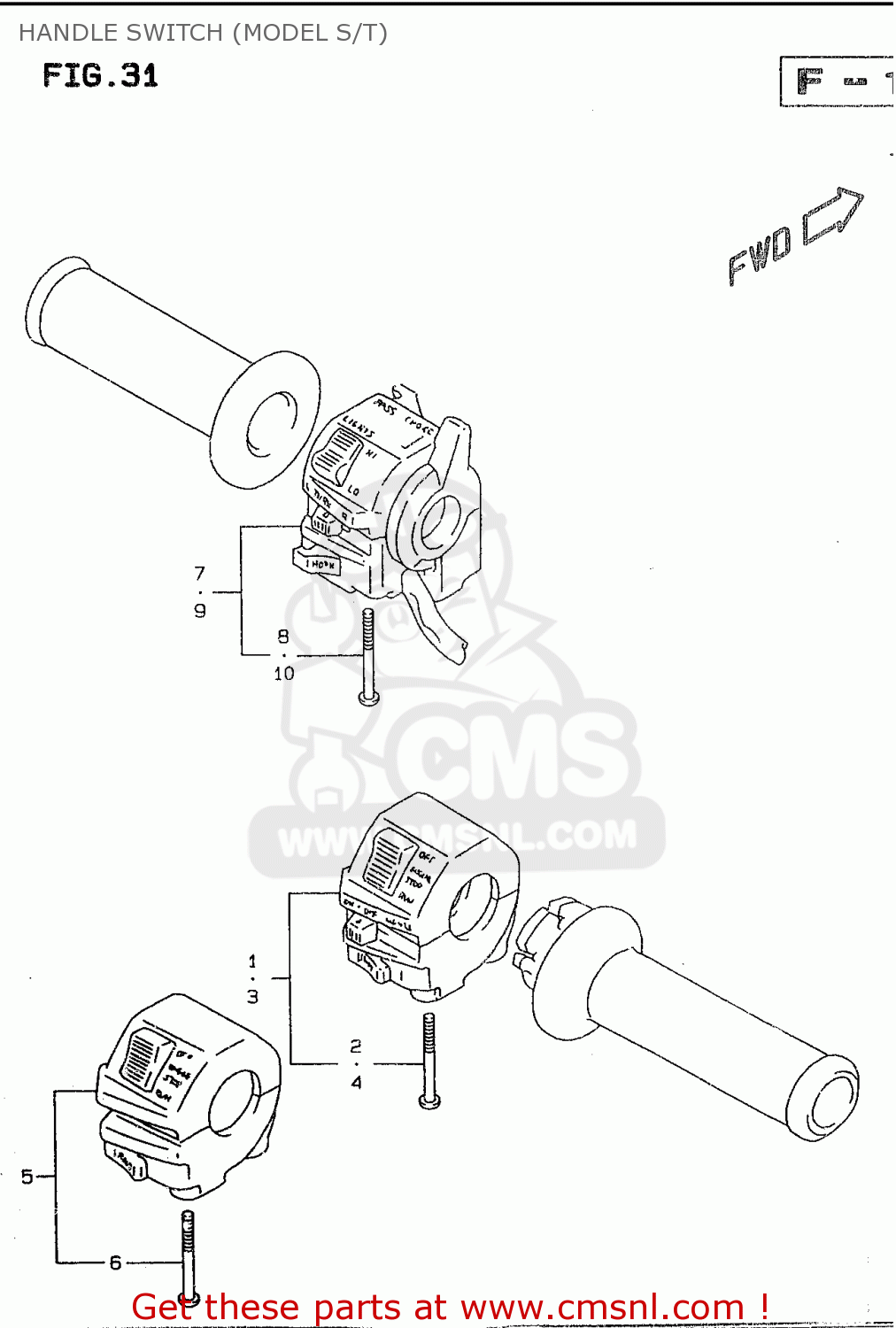 HANDLE SWITCH (MODEL S/T) GSF600U 1995 (S) GERMANY (E22)