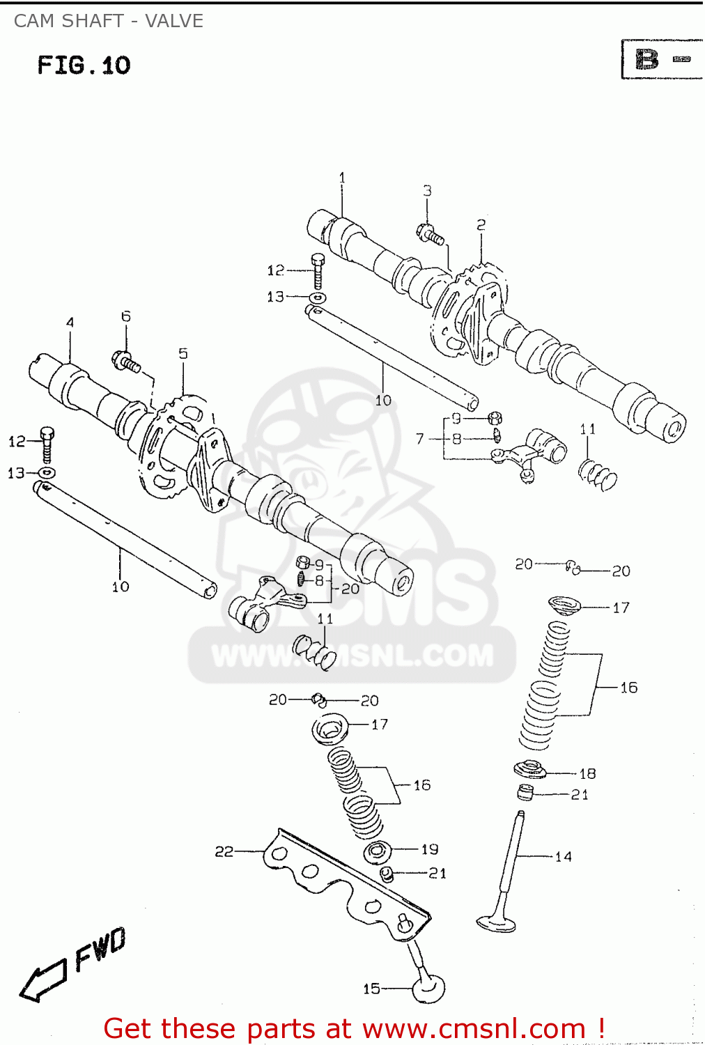 CAM SHAFT - VALVE GSF600U 1996 (T) GERMANY (E22)