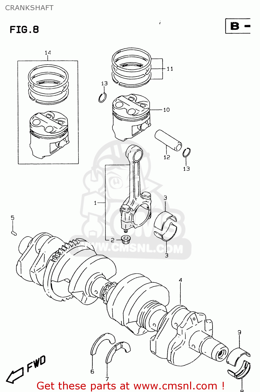 CRANKSHAFT GSF600U 1996 (T) GERMANY (E22)