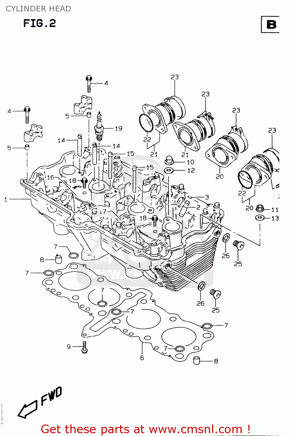 CYLINDER HEAD GSF600U 1997 (V) GERMANY (E22)