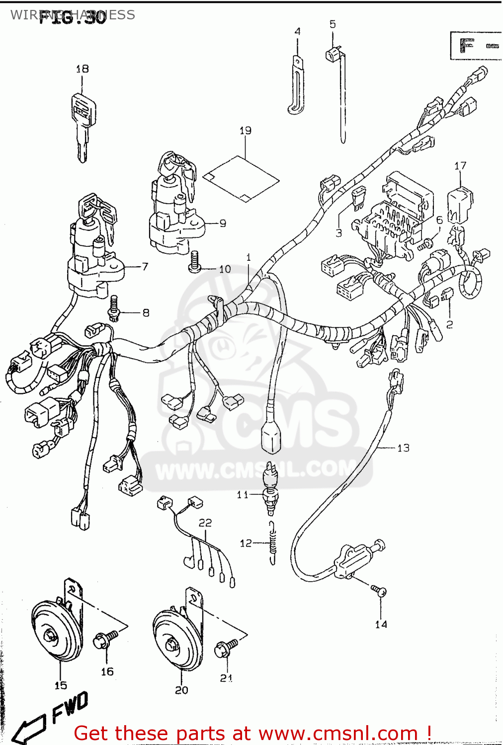 WIRING HARNESS GSF600U 1997 (V) GERMANY (E22)