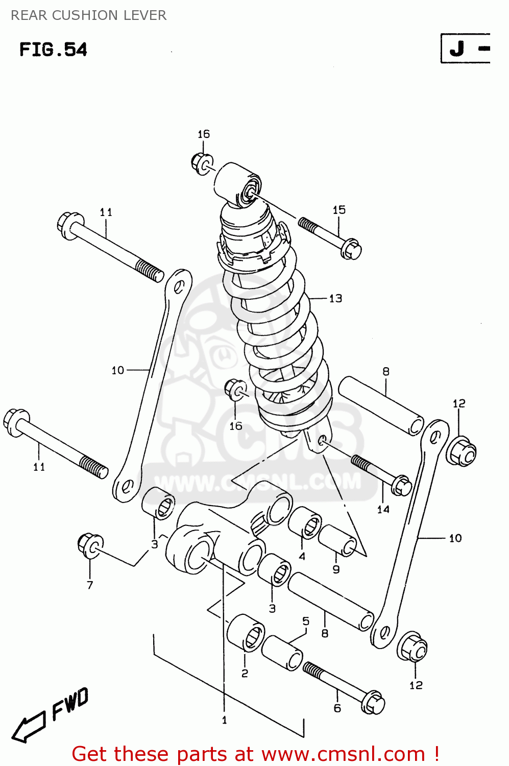 REAR CUSHION LEVER GSF600U 1997 (V) GERMANY (E22)