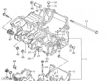 CRANKCASE - GSF600U 1997 (V) GERMANY (E22)