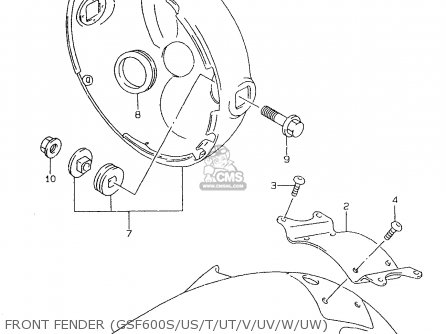 FRONT FENDER (GSF600S/US/T/UT/V/UV/W/UW) - GSF600U 1998 (W) GERMANY (E22)