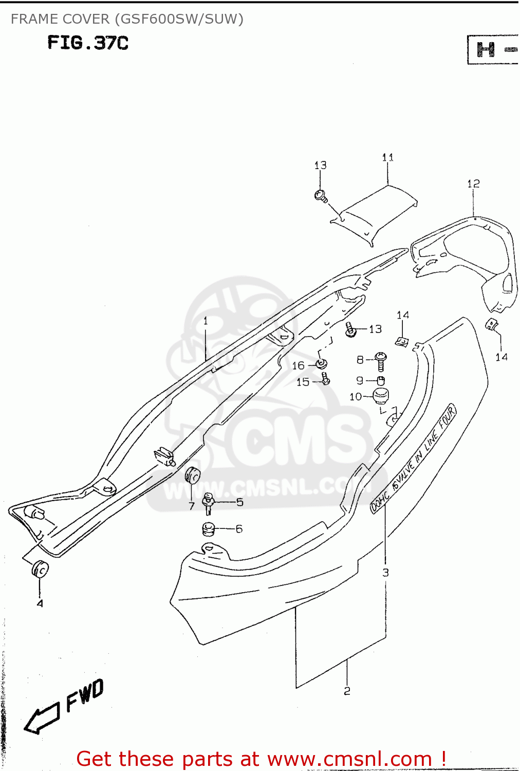 FRAME COVER (GSF600SW/SUW) GSF600U 1999 (X) GERMANY (E22)