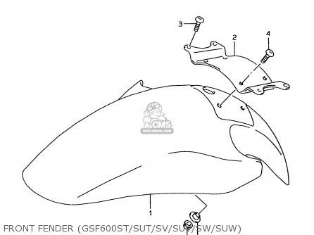 FRONT FENDER (GSF600ST/SUT/SV/SUV/SW/SUW) - GSF600U 1999 (X) GERMANY (E22)