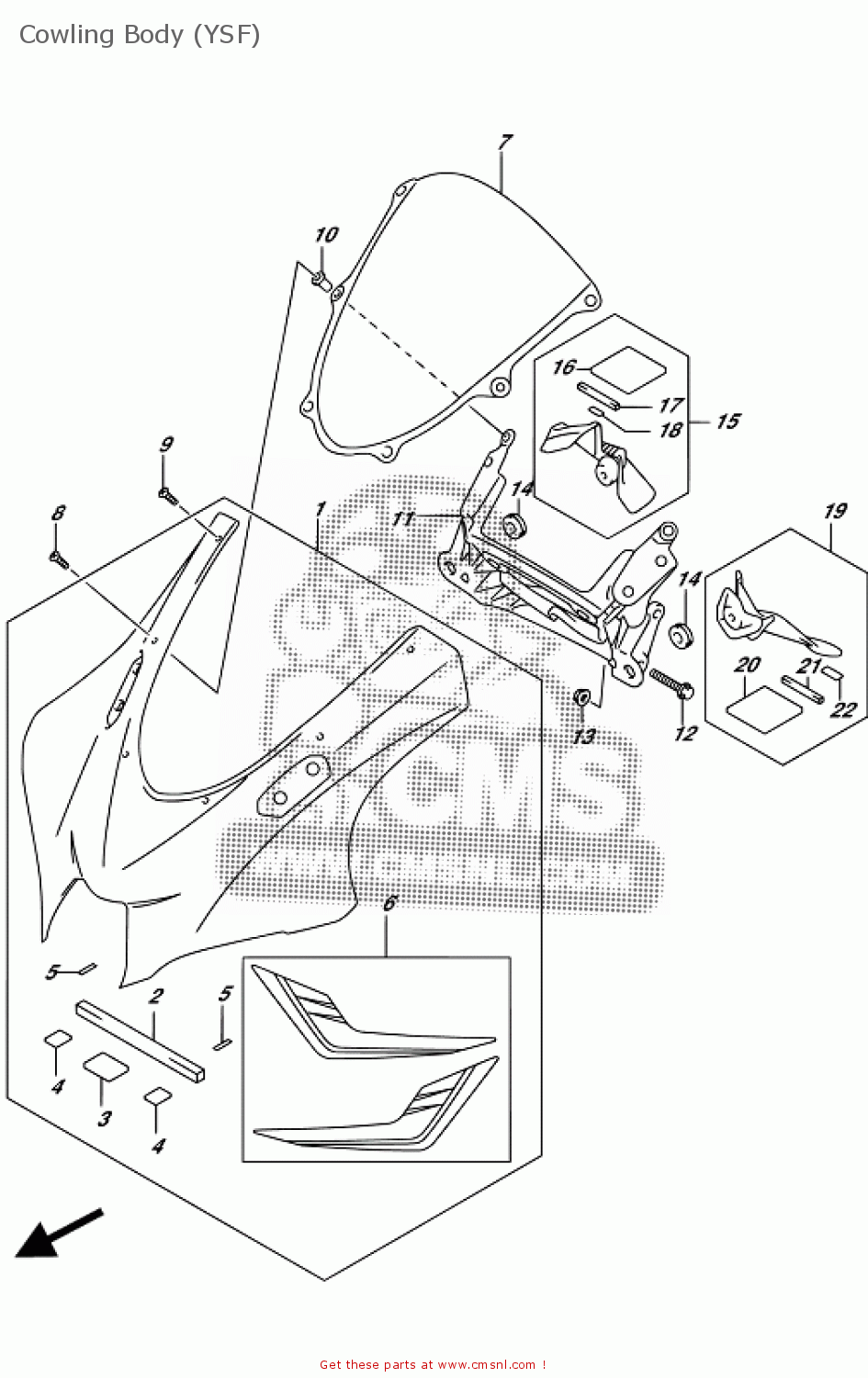 Suzuki GSX-R1000A 2017 Cowling Body (YSF) - buy original Cowling Body ...