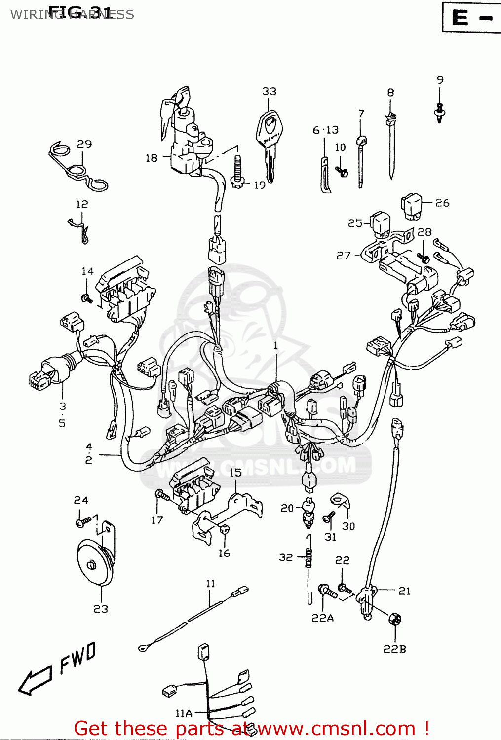 Suzuki Gsx-r600 1998 (w) Wiring Harness - schematic partsfiche 2005 grizzly 660 wiring diagram 