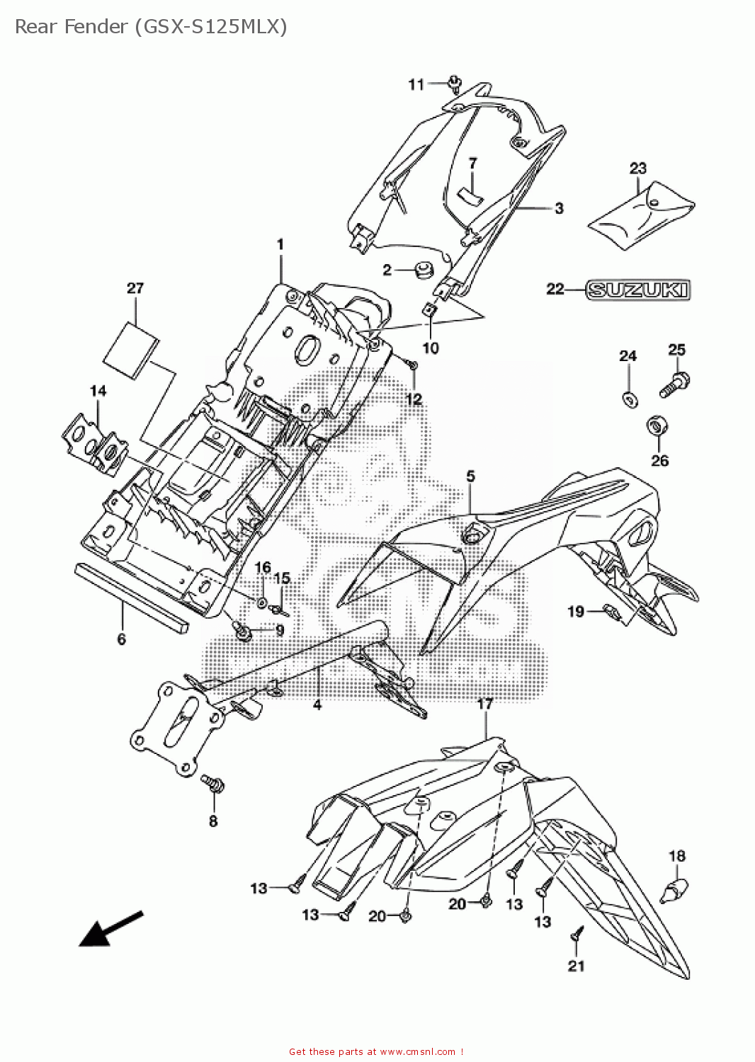 Suzuki Gsx-s125m(l)(lx) 2018 Rear Fender (gsx-s125mlx) - Buy Original 