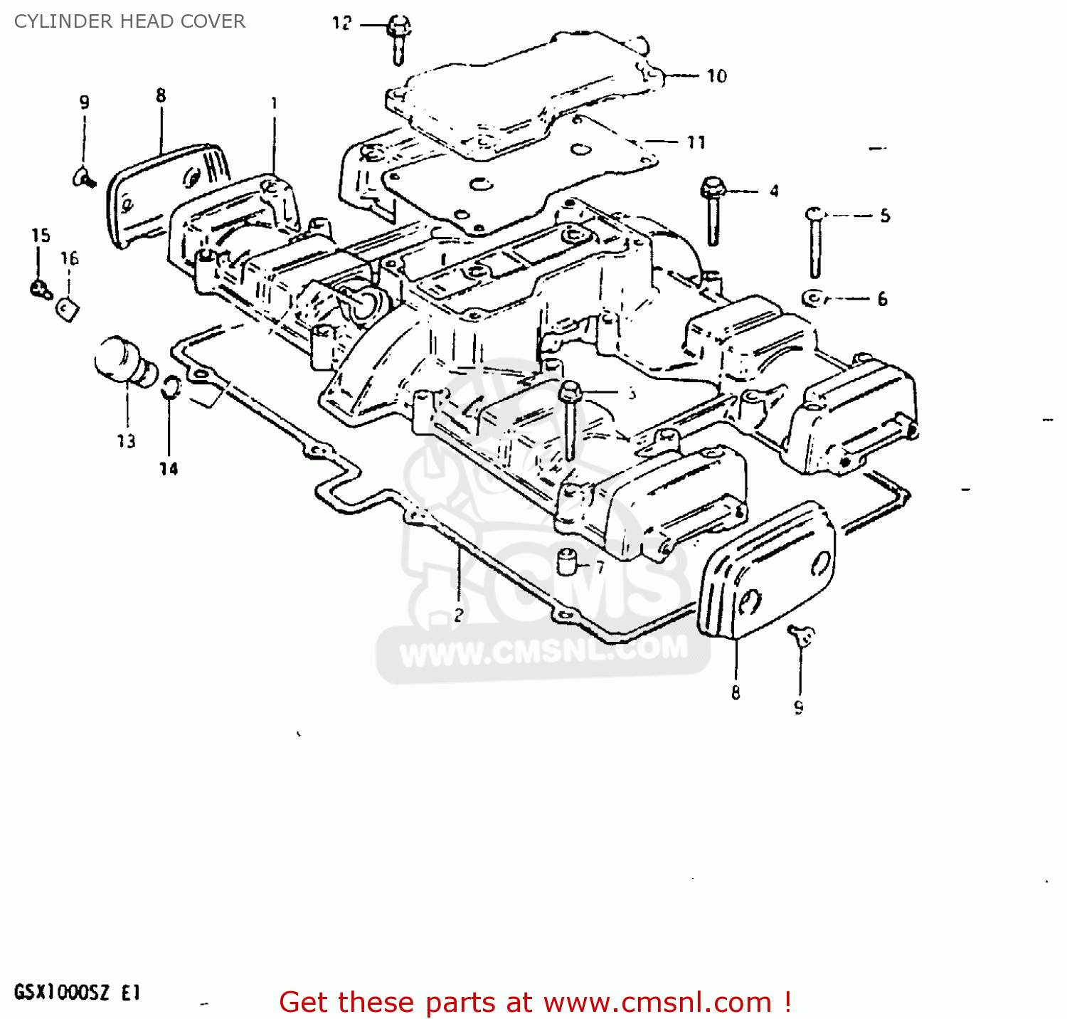 CYLINDER HEAD COVER GSX1000S 1982 (Z) GENERAL EXPORT (E01)