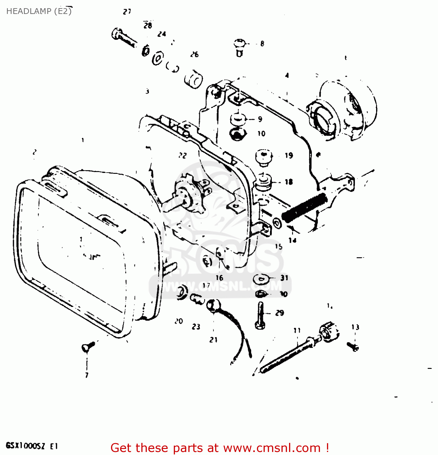 HEADLAMP (E2) GSX1000S 1982 (Z) GENERAL EXPORT (E01)
