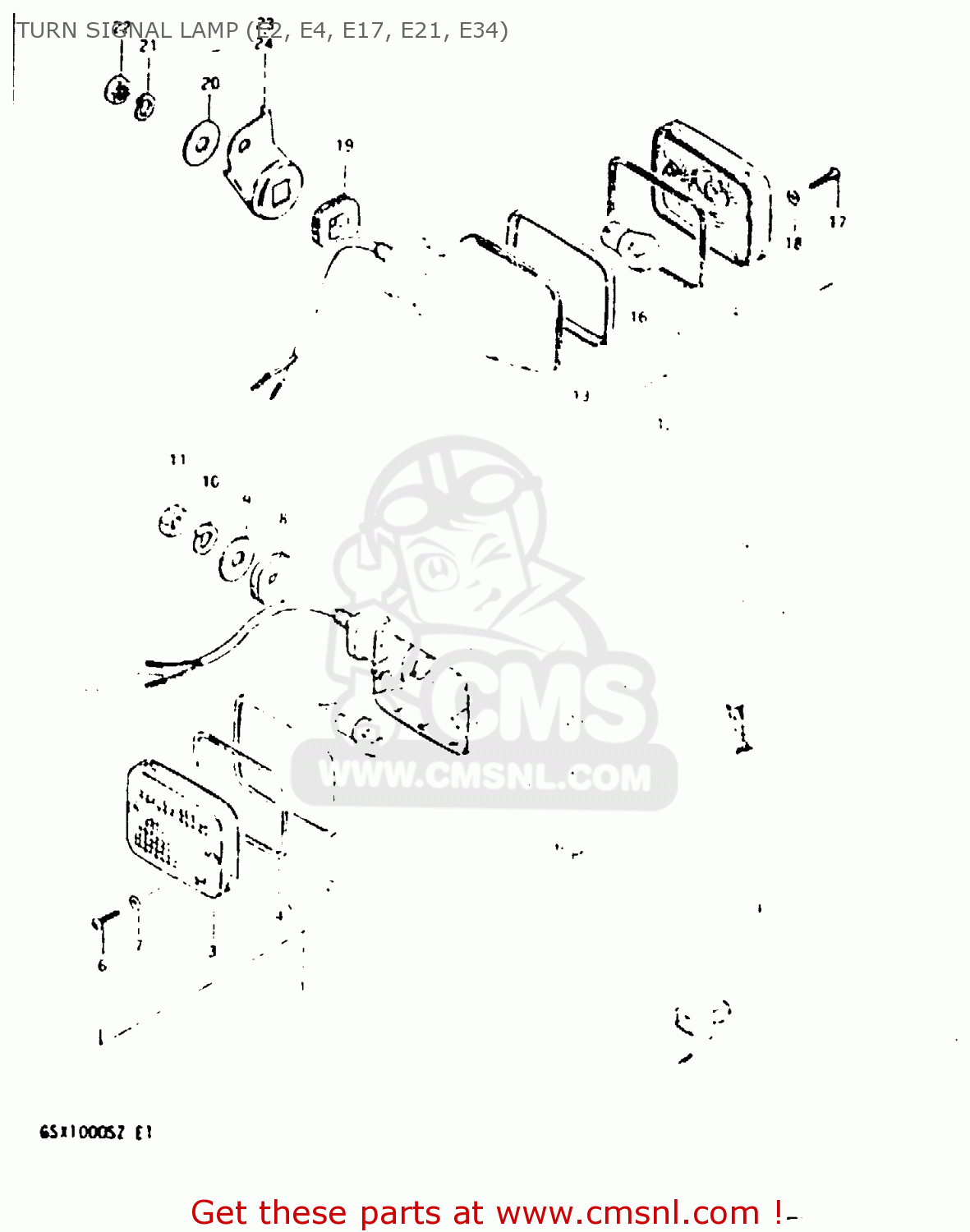 TURN SIGNAL LAMP (E2, E4, E17, E21, E34) GSX1000S 1982 (Z) GENERAL EXPORT (E01)