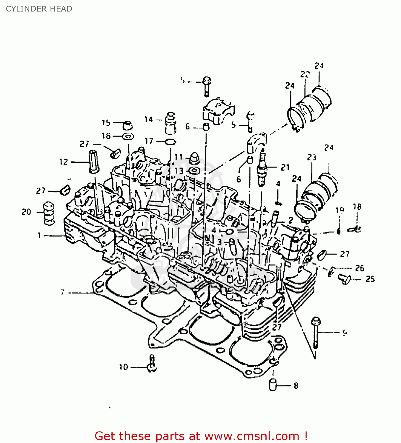 CYLINDER HEAD GSX1000S 1982 (Z) GENERAL EXPORT (E01)