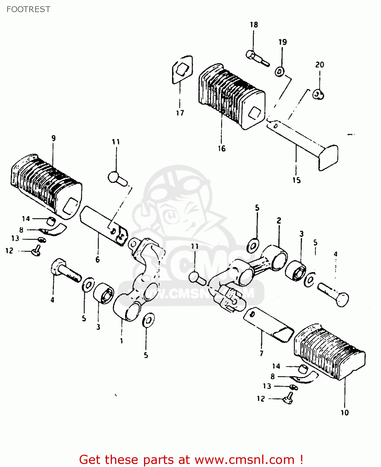 FOOTREST GSX1000S 1982 (Z) GENERAL EXPORT (E01)