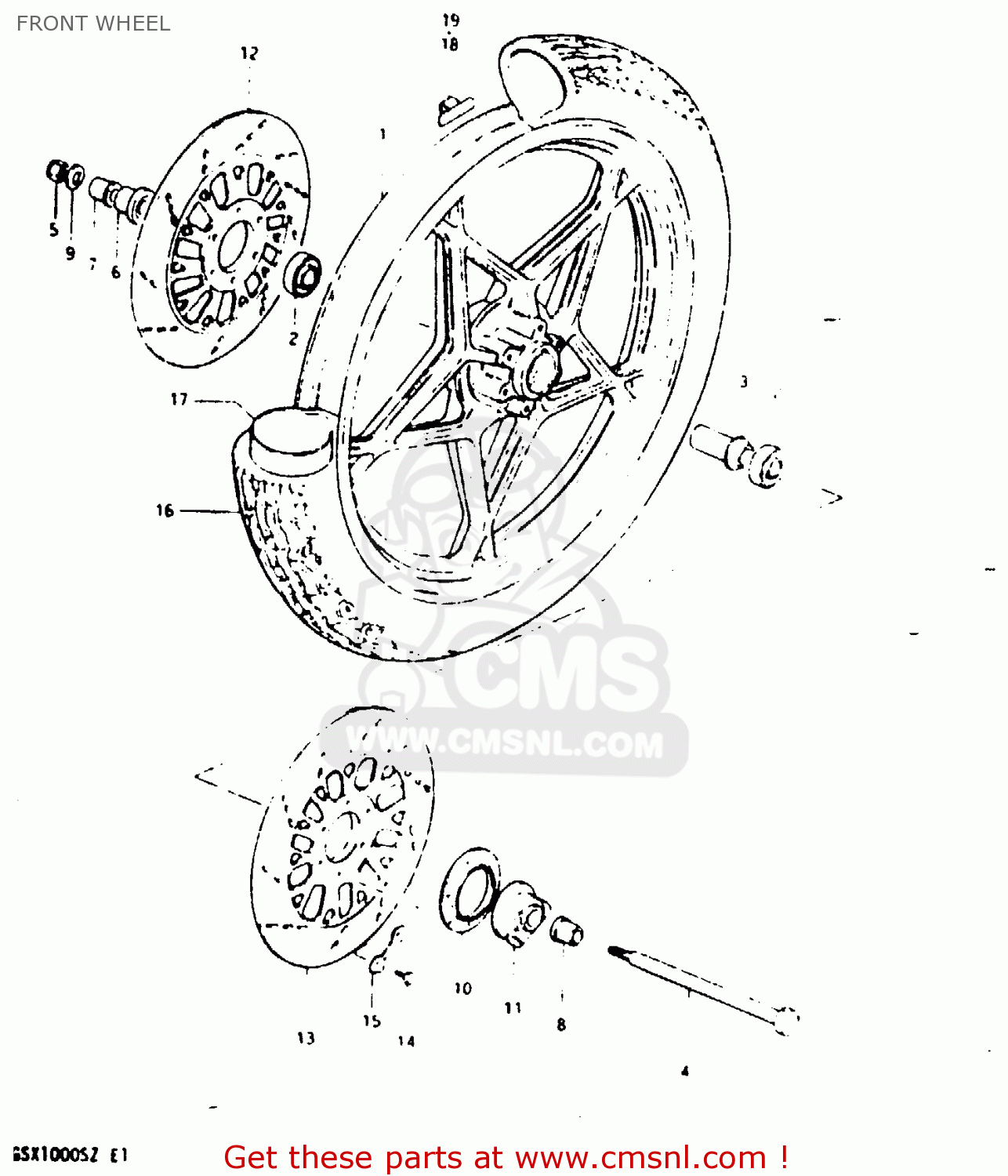 FRONT WHEEL GSX1000S 1982 (Z) GENERAL EXPORT (E01)