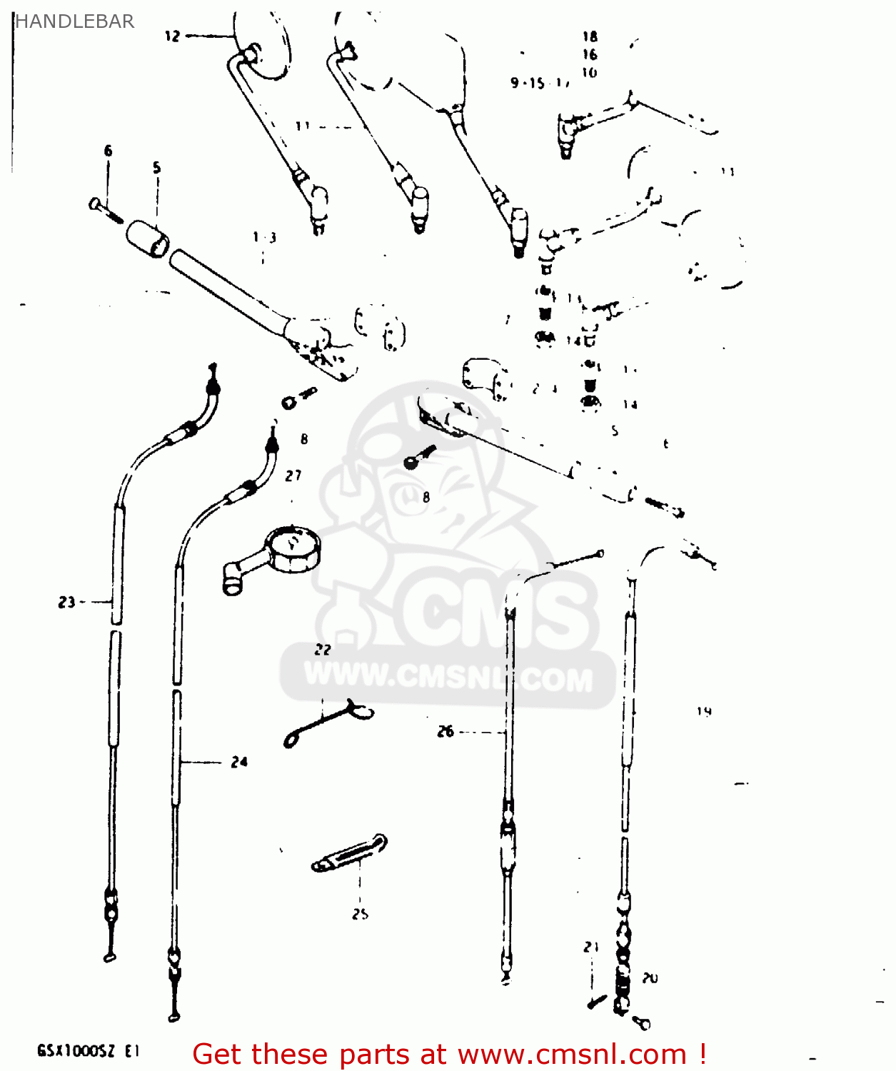 HANDLEBAR GSX1000S 1982 (Z) GENERAL EXPORT (E01)