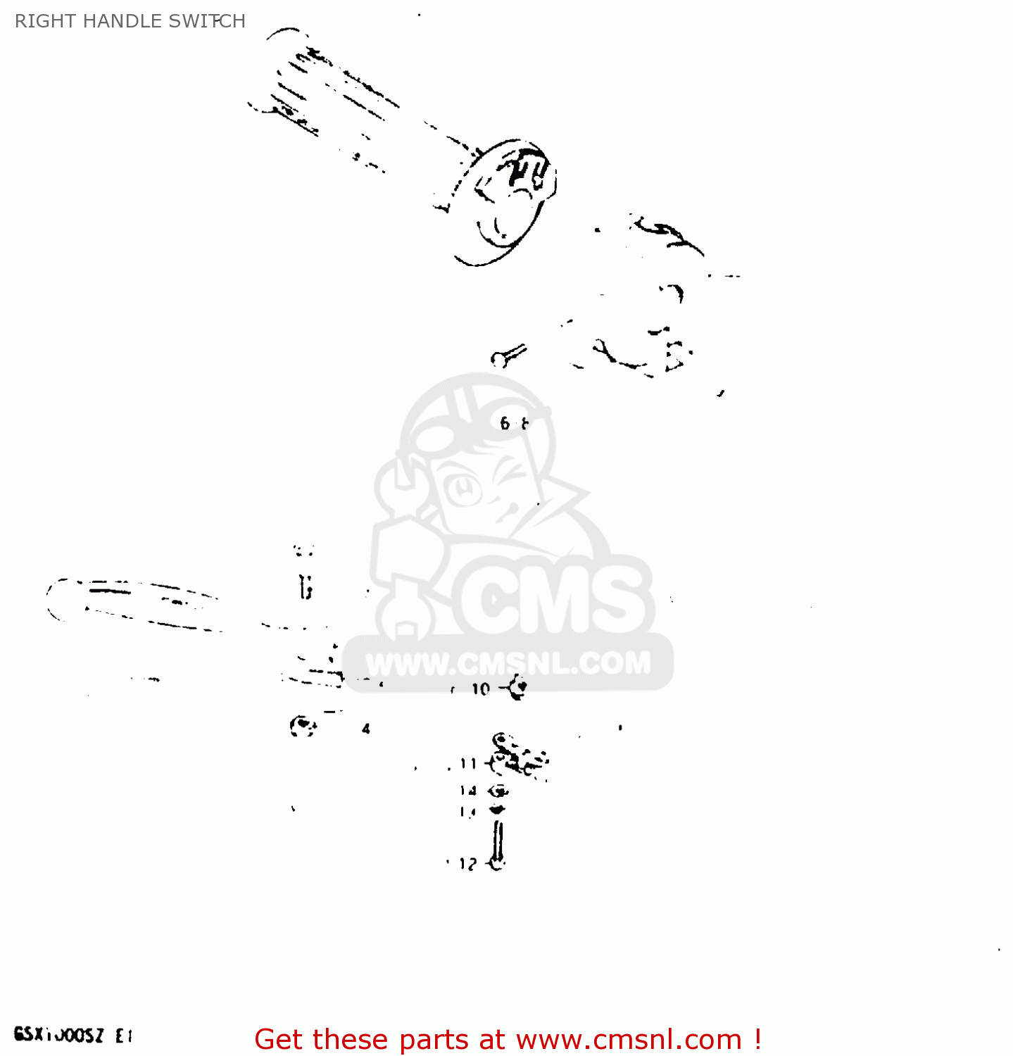 RIGHT HANDLE SWITCH GSX1000S 1982 (Z) GENERAL EXPORT (E01)