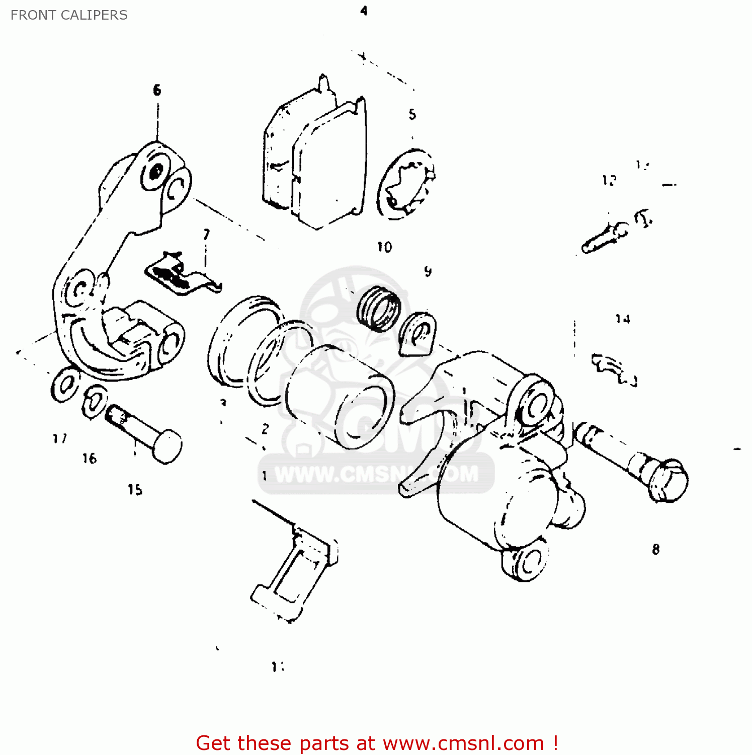 FRONT CALIPERS GSX1000S 1982 (Z) GENERAL EXPORT (E01)