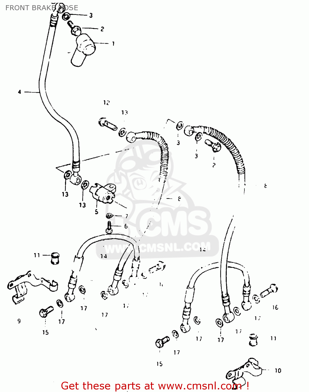 FRONT BRAKE HOSE GSX1000S 1982 (Z) GENERAL EXPORT (E01)