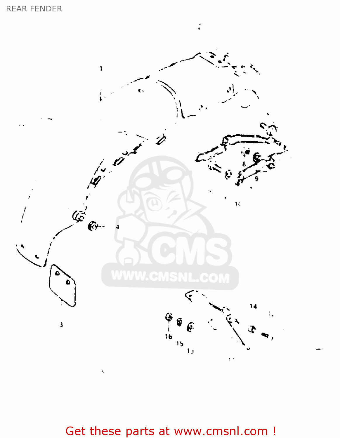 REAR FENDER GSX1000S 1982 (Z) GENERAL EXPORT (E01)