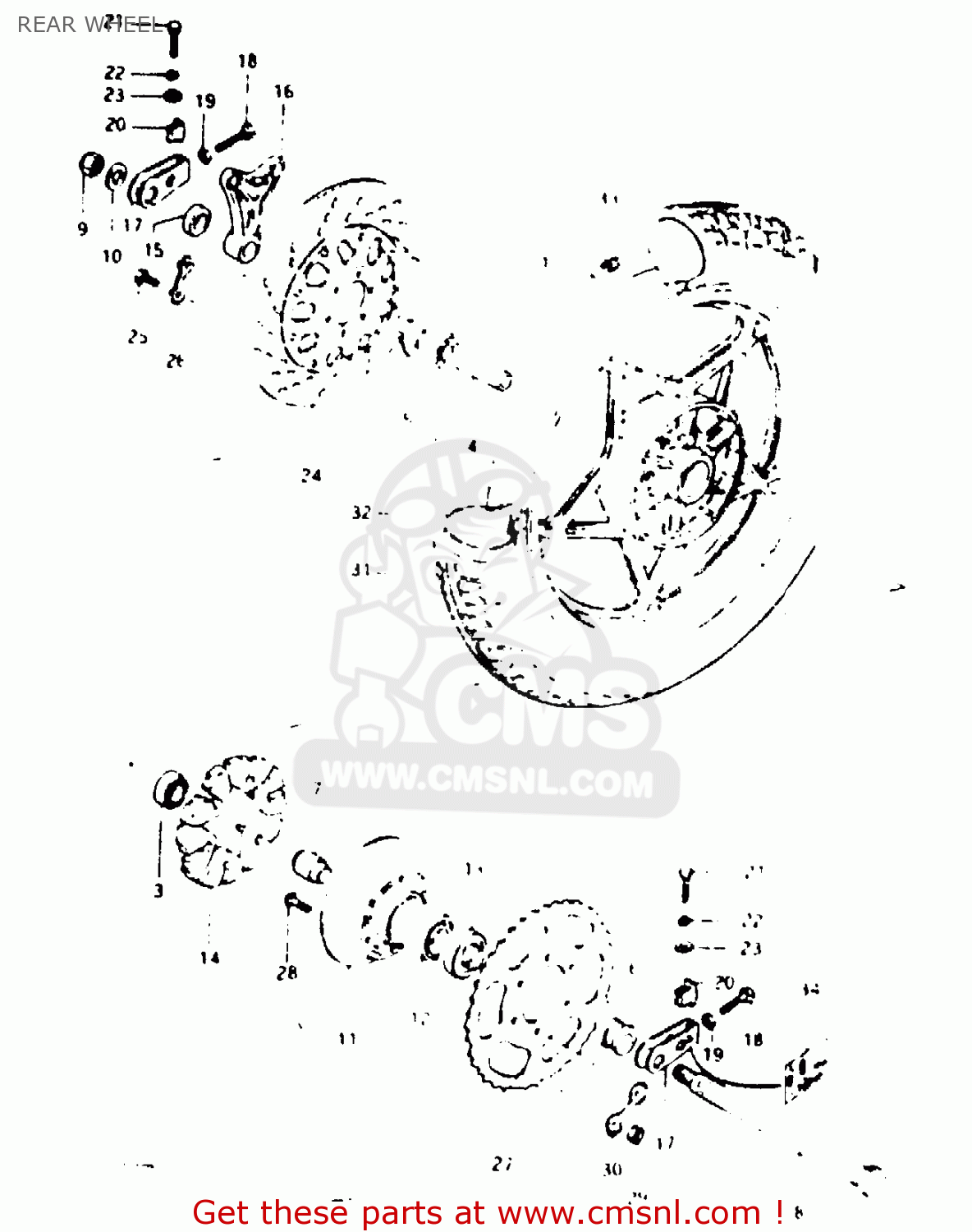 REAR WHEEL GSX1000S 1982 (Z) GENERAL EXPORT (E01)
