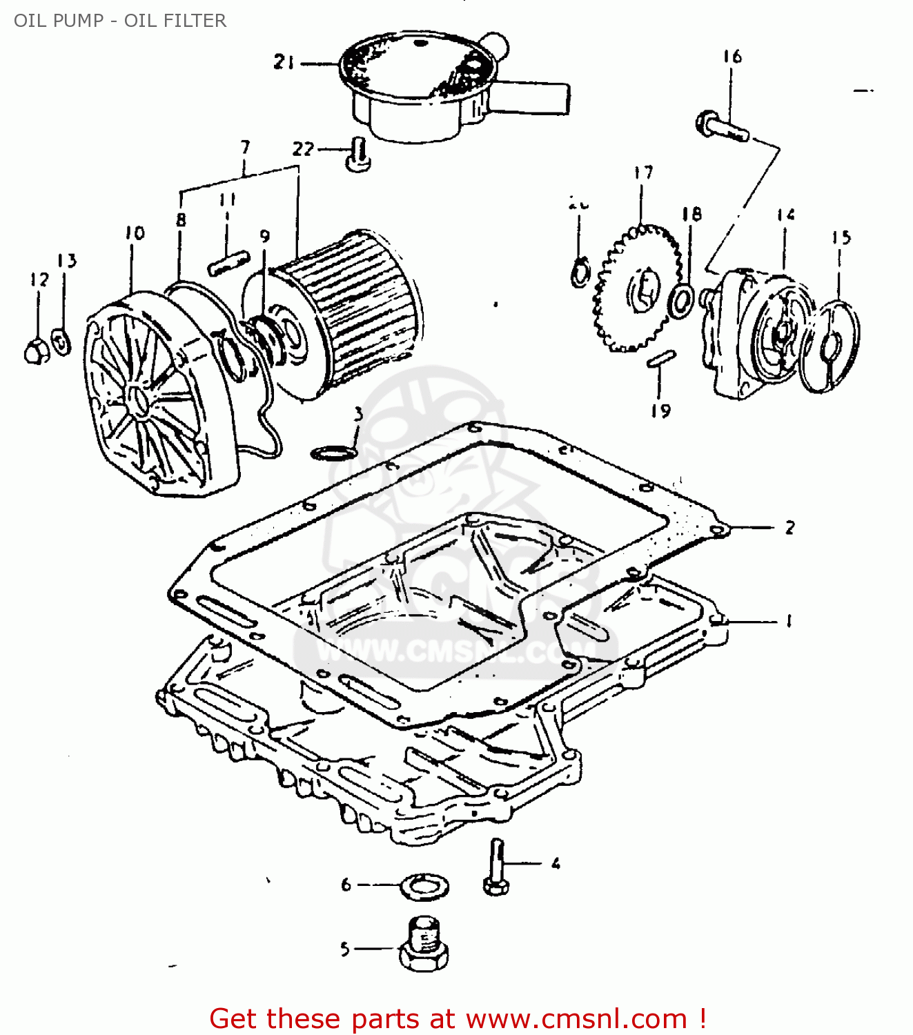 OIL PUMP - OIL FILTER GSX1000S 1982 (Z) GENERAL EXPORT (E01)