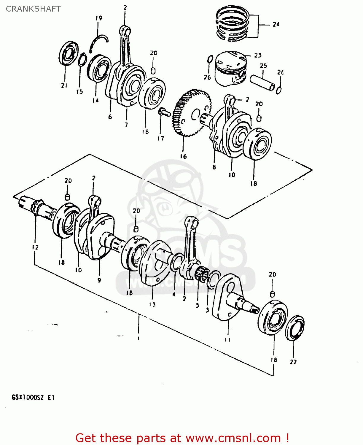 CRANKSHAFT GSX1000S 1982 (Z) GENERAL EXPORT (E01)