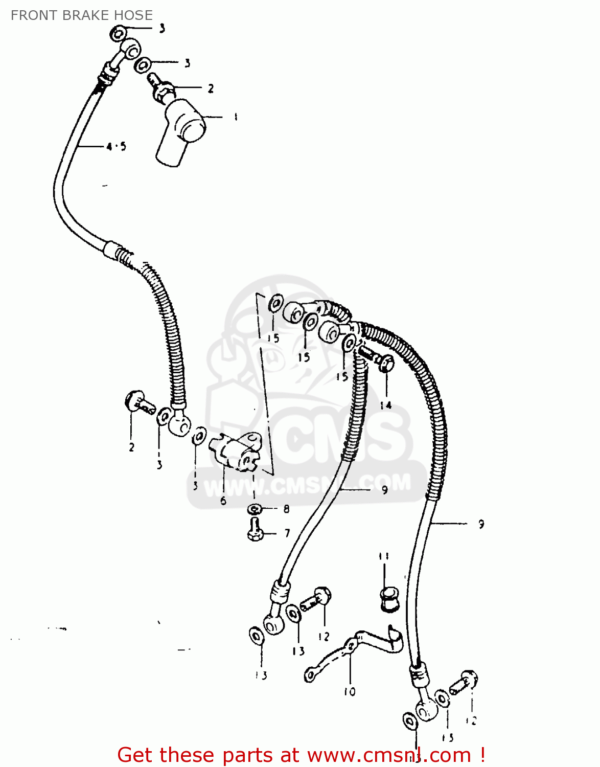 Suzuki GSX1100 1980 (T) GENERAL EXPORT (E01) FRONT BRAKE HOSE - buy ...