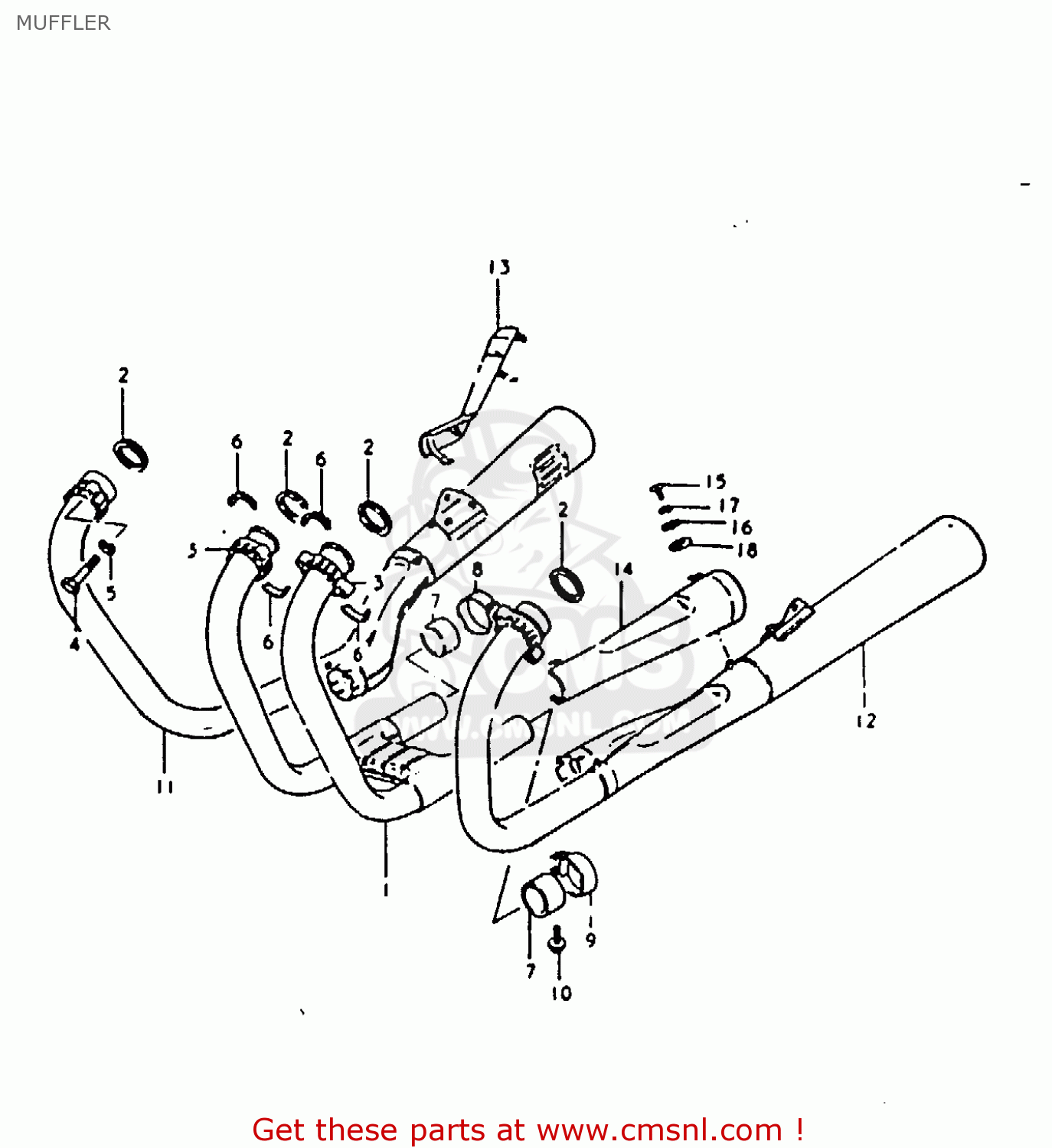 MUFFLER GSX1100 1980 (T) GENERAL EXPORT (E01)
