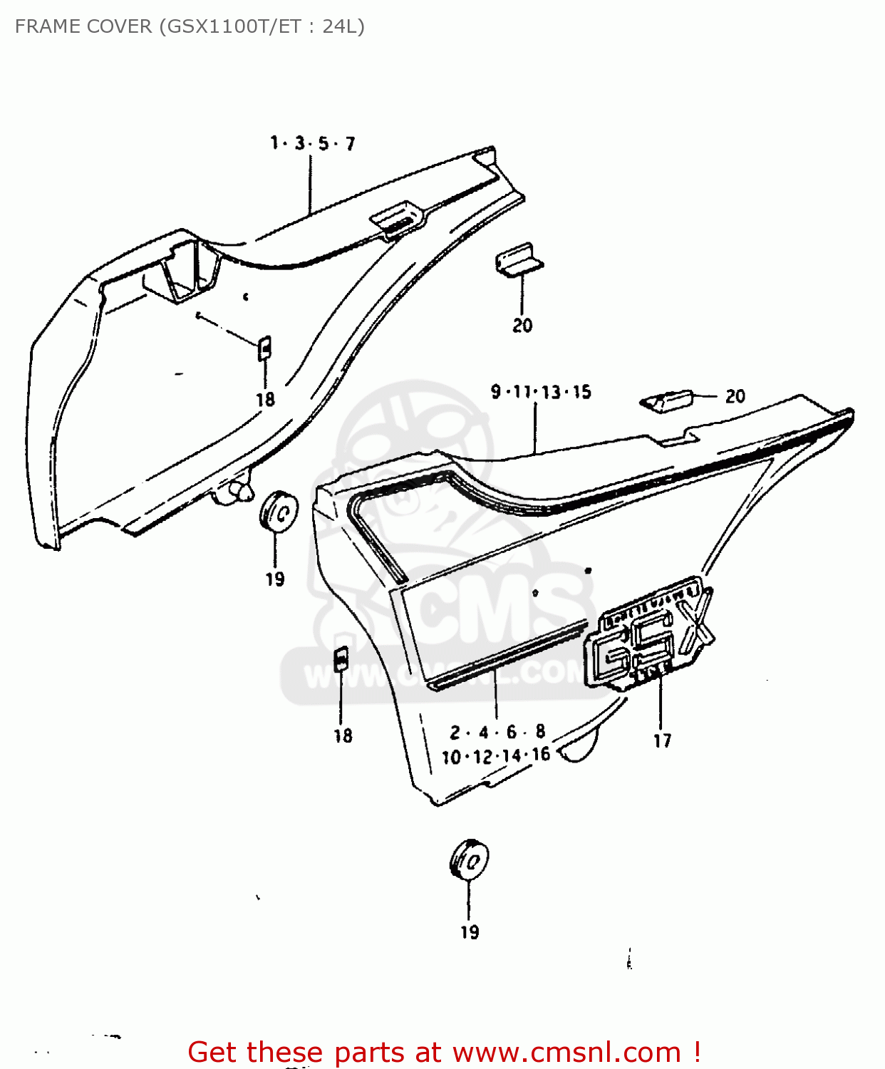 FRAME COVER (GSX1100T/ET : 24L) GSX1100 1980 (T) GENERAL EXPORT (E01)