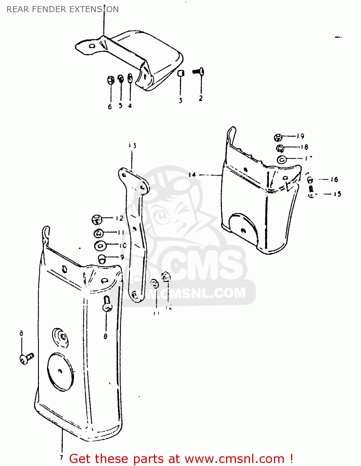 REAR FENDER EXTENSION GSX1100 1980 (T) GENERAL EXPORT (E01)