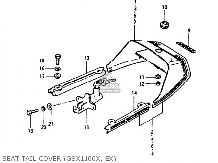 SEAT TAIL COVER (GSX1100X, EX) - GSX1100 1980 (T) GENERAL EXPORT (E01)