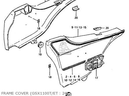 FRAME COVER (GSX1100T/ET : 24L) - GSX1100 1980 (T) GENERAL EXPORT (E01)
