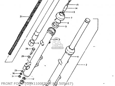 FRONT FORK (GSX1100ET ~F.NO.505167) - GSX1100 1980 (T) GENERAL EXPORT (E01)