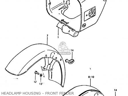 HEADLAMP HOUSING - FRONT FENDER - GSX1100 1980 (T) GENERAL EXPORT (E01)
