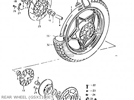 REAR WHEEL (GSX1100ET, GSX1100EX) - GSX1100 1980 (T) GENERAL EXPORT (E01)
