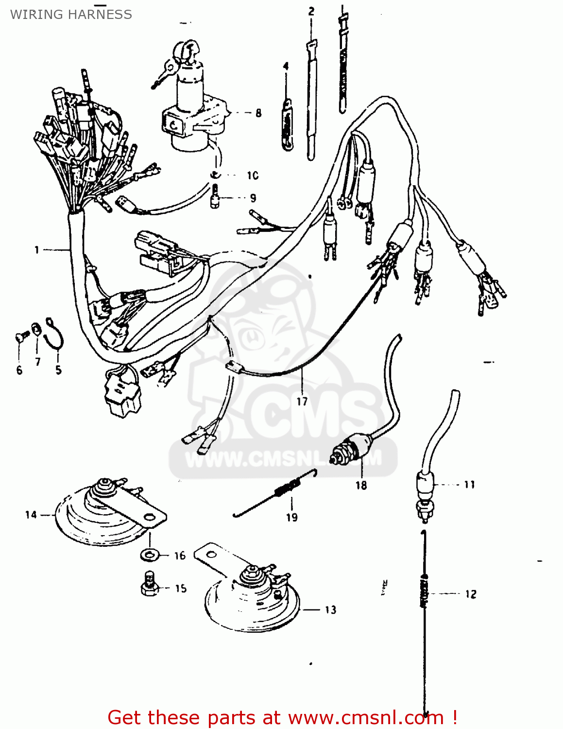 Suzuki GSX1100 1981 (X) GENERAL EXPORT (E01) WIRING HARNESS - buy ...