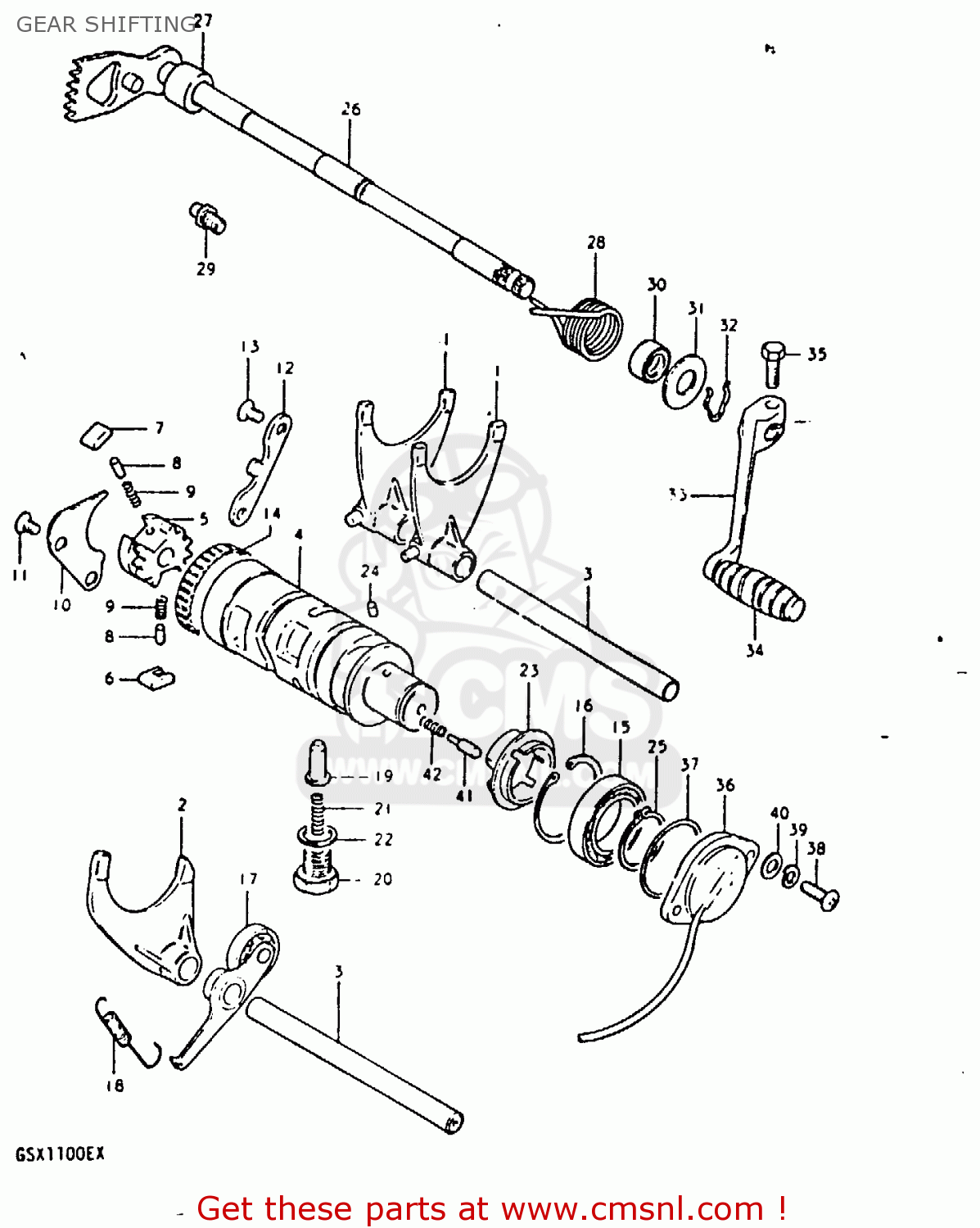 GEAR SHIFTING GSX1100 1981 (X) GENERAL EXPORT (E01)
