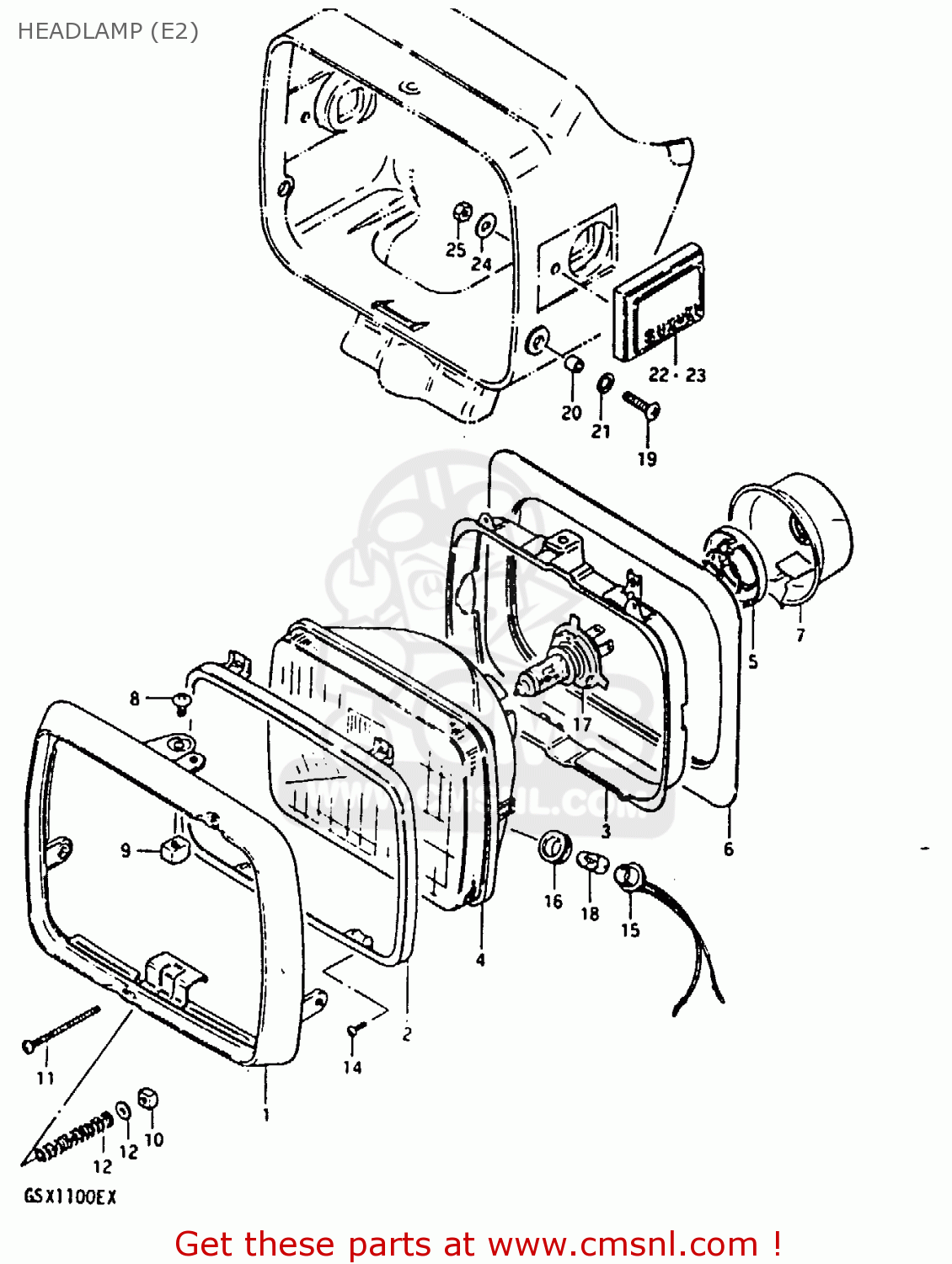 HEADLAMP (E2) GSX1100 1981 (X) GENERAL EXPORT (E01)
