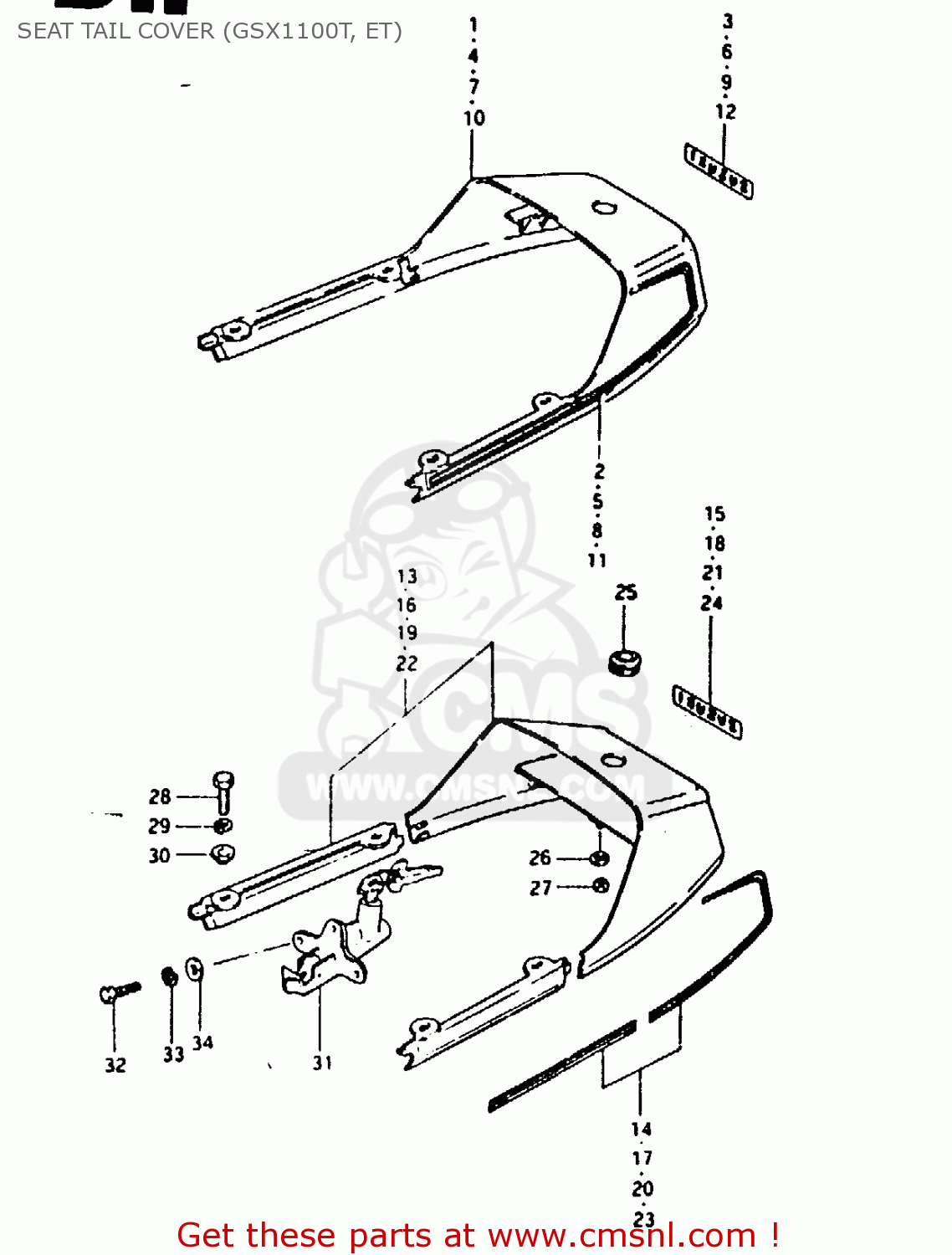 SEAT TAIL COVER (GSX1100T, ET) GSX1100 1981 (X) GENERAL EXPORT (E01)