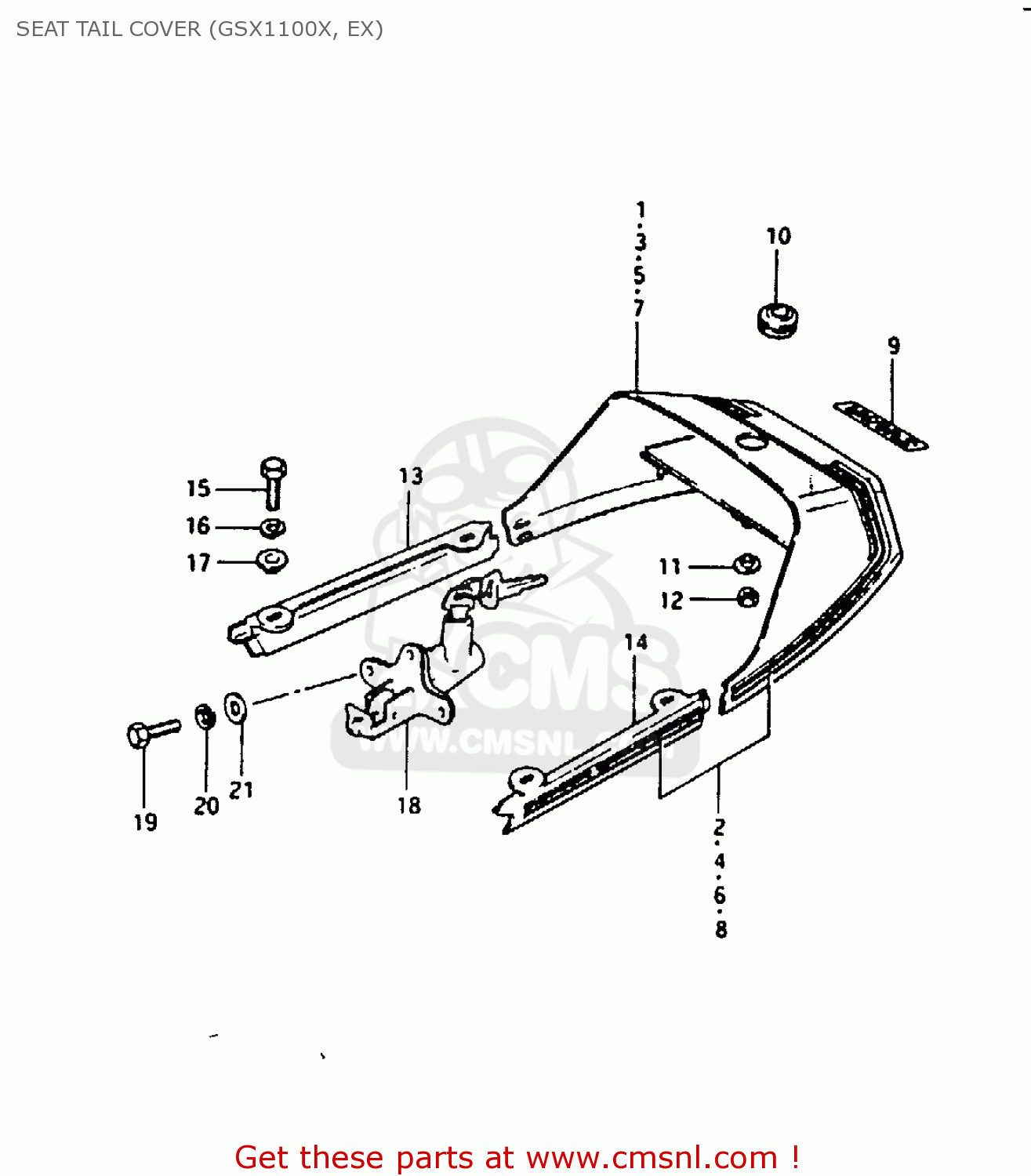 SEAT TAIL COVER (GSX1100X, EX) GSX1100 1981 (X) GENERAL EXPORT (E01)