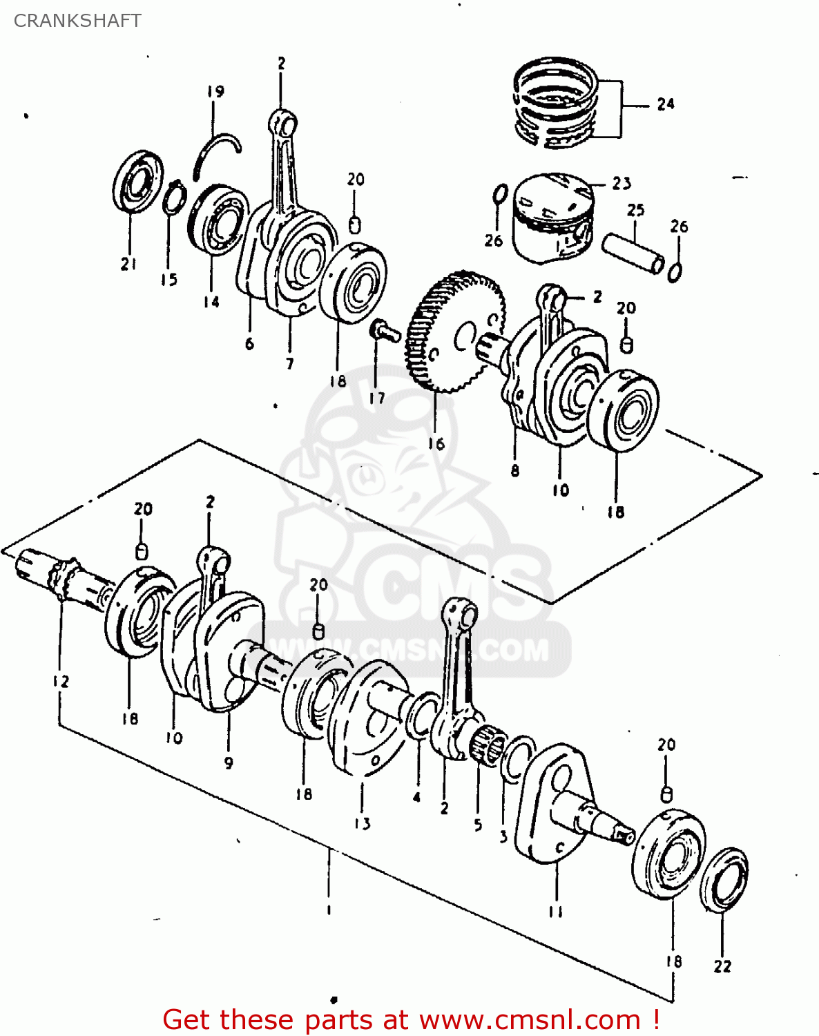CRANKSHAFT GSX1100 1981 (X) GENERAL EXPORT (E01)