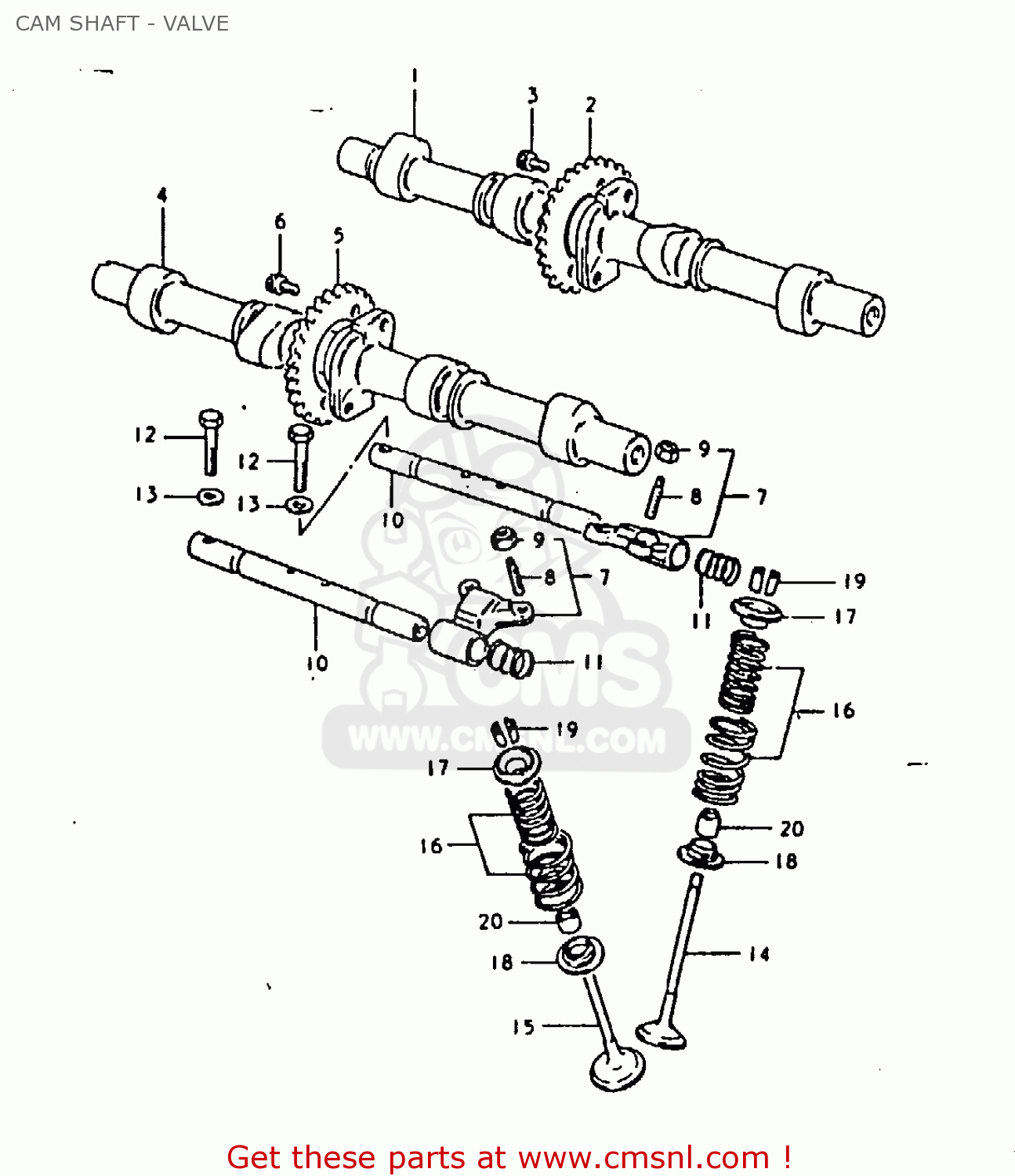 CAM SHAFT - VALVE GSX1100 1981 (X) GENERAL EXPORT (E01)