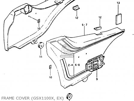 FRAME COVER (GSX1100X, EX) - GSX1100 1981 (X) GENERAL EXPORT (E01)