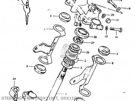 STEERING STEM (GSX1100T, GSX1100X) - GSX1100 1981 (X) GENERAL EXPORT (E01)