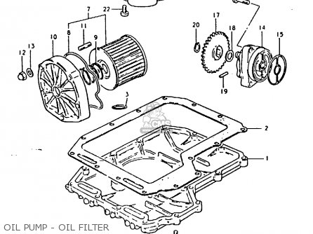 OIL PUMP - OIL FILTER - GSX1100 1981 (X) GENERAL EXPORT (E01)
