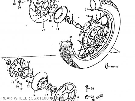 REAR WHEEL (GSX1100T, GSX1100X) - GSX1100 1981 (X) GENERAL EXPORT (E01)